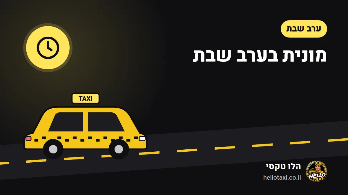 מונית צהובה בדרך ביום שישי אחר הצהריים, לפני כניסת השבת — איור